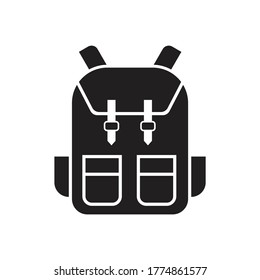 Rucksack-Symbol-Design einzeln auf weißem Hintergrund