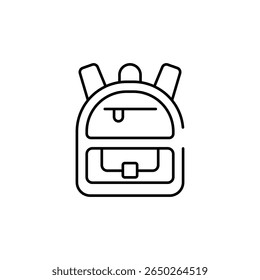 Backpack icon design with white background stock illustration