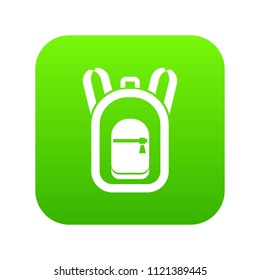 Backpack icon digital green for any design isolated on white vector illustration