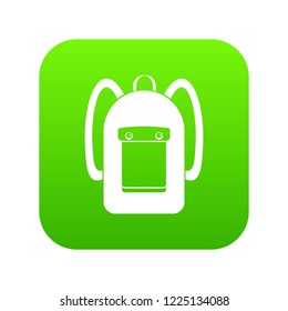 Backpack icon digital green for any design isolated on white vector illustration