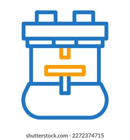 backpack icon duocolor blue orange style military illustration vector army element and symbol perfect. Icon sign from modern collection for web.