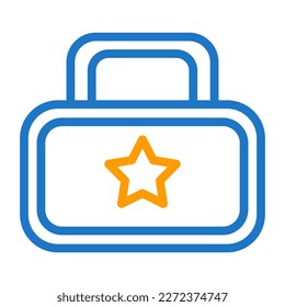 backpack icon duocolor blue orange style military illustration vector army element and symbol perfect. Icon sign from modern collection for web.