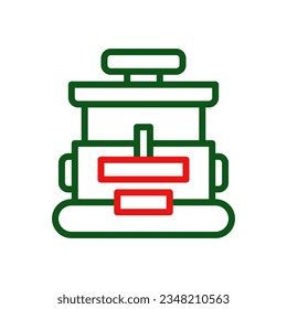 Backpack icon duocolor green red colour military vector army element and symbol perfect.