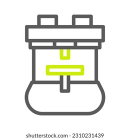 backpack icon duocolor grey vibrant green colour military vector army element and symbol perfect.
