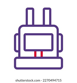 backpack icon duocolor red purple style military illustration vector army element and symbol perfect. Icon sign from modern collection for web.