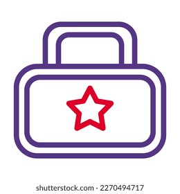 backpack icon duocolor red purple style military illustration vector army element and symbol perfect. Icon sign from modern collection for web.