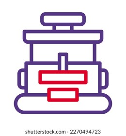 backpack icon duocolor red purple style military illustration vector army element and symbol perfect. Icon sign from modern collection for web.