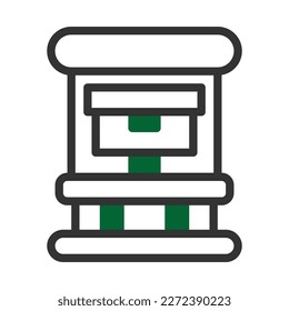 backpack icon duotone grey green style military illustration vector army element and symbol perfect. Icon sign from modern collection for web.