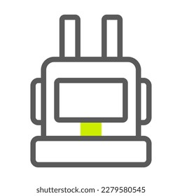 backpack icon duotone style grey vibrant green colour military illustration vector army element and symbol perfect. Icon sign from modern collection for web.