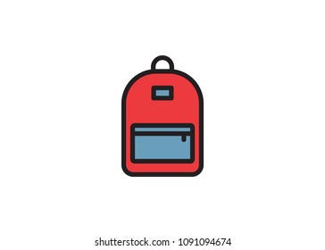 Backpack icon, filled line icon