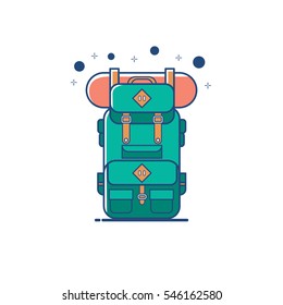 Backpack icon with flat design