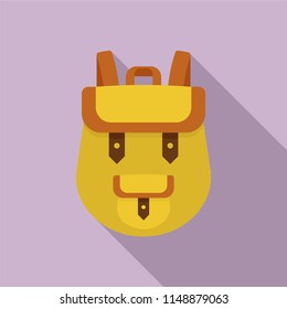 Backpack icon. Flat illustration of backpack vector icon for web design