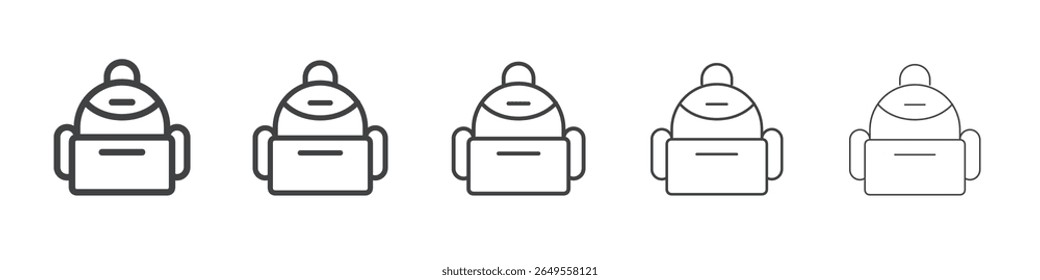 Backpack icon flat simple outline logo