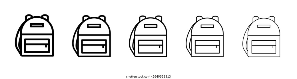Backpack icon flat simple outline logo