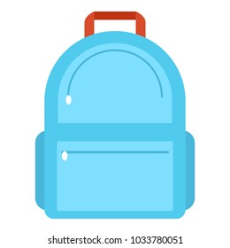 Backpack icon, flat style