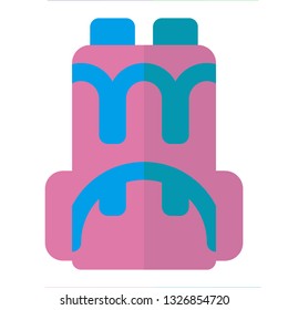 BACKPACK icon flat style pink blue