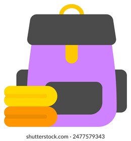 Backpack icon with flat style. Suitable for website design, logo, app and UI. Based on the size of the icon in general, so it can be reduced