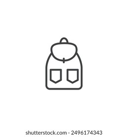 Backpack icon flat vector design