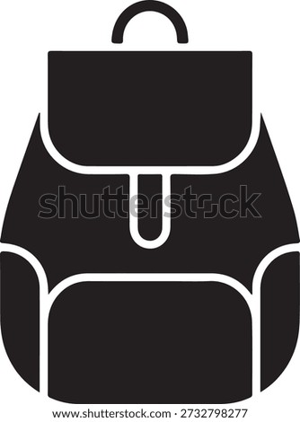 Backpack icon with front pocket and flap