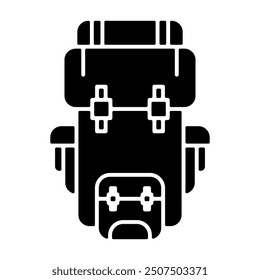Icono de la mochila en estilo glifo. Icono sobre hobbies