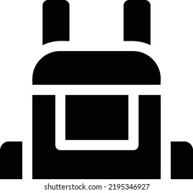 Backpack Icon With Glyph Style, Kindergarten Sign And Symbol Isolated On White Background
