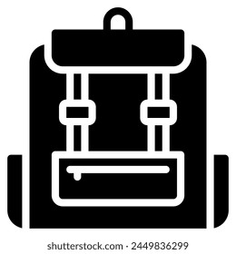 backpack icon glyph style, suitable for web and mobile app.