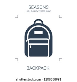 backpack icon. high quality filled backpack icon on white background. from seasons collection flat trendy vector backpack symbol. use for web and mobile