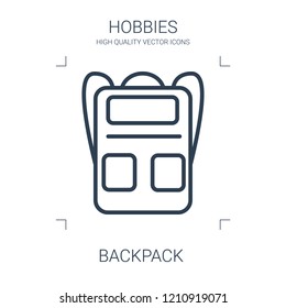 backpack icon. high quality line backpack icon on white background. from hobbies collection flat trendy vector backpack symbol. use for web and mobile