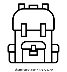 Backpack Icon Illustration. Bag Line Icon