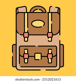 Backpack Icon Illustration Flat Design