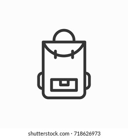 Backpack icon, illustration isolated vector sign symbol