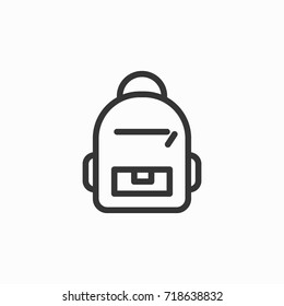 Backpack icon, illustration isolated vector sign symbol