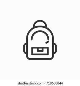Backpack icon, illustration isolated vector sign symbol
