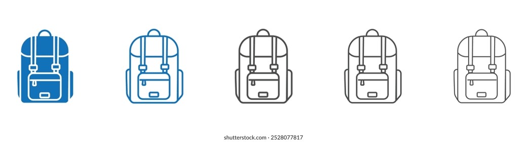 Backpack icon Isolated flat vector in outline