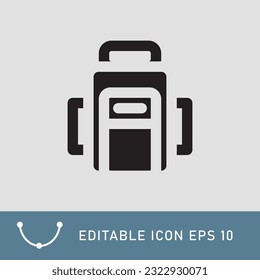 backpack icon isolated in glyph minimal style. Linear ecology icons. Environmental sustainability simple symbol. Editable stroke EPS 10