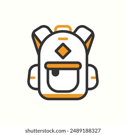icono de mochila, tema de icono de glifo aislado volver a la escuela