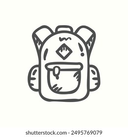 backpack icon, isolated handdrawn icon theme back to school