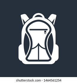 Backpack icon isolated on dark background. Vector illustration