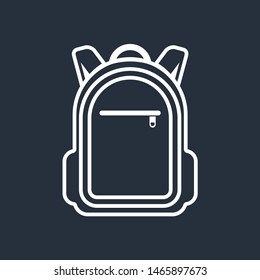 Backpack icon isolated on dark background. Vector illustration