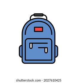Backpack icon. isolated on white background. Flat design