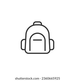 Icono de mochila aislado en fondo blanco. Símbolo de bolsa moderno, simple, vector, icono para el diseño de sitios web, aplicación móvil, ui. Ilustración vectorial