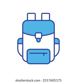 Ícone de mochila isolado em um fundo branco. Ilustração vetorial.