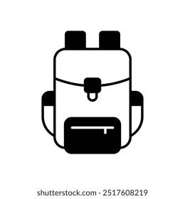 Ícone de mochila isolado em um fundo branco. Ilustração vetorial.