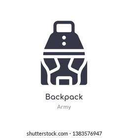 backpack icon. isolated backpack icon vector illustration from army collection. editable sing symbol can be use for web site and mobile app