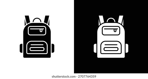 Backpack icon line art editable stroke and solid collection for app design