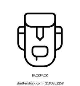 backpack icon. Line Art Style Design Isolated On White Background