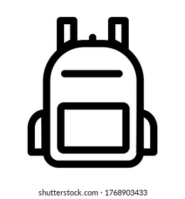 Backpack icon. Line style. Back to school edition. Vector