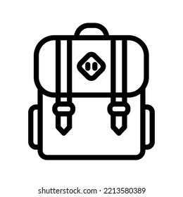 Backpack icon. Line style color editable