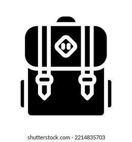 Icono de mochila. Color de estilo de línea editable
