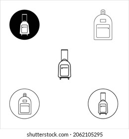 Backpack icon. Line style, Backpack icon set